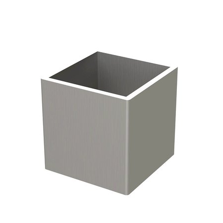 DESIGNS OF DISTINCTION 1" x 1" Square Ferrule - Brushed Aluminum 01FRS1010BA1